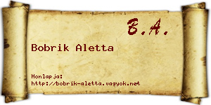 Bobrik Aletta névjegykártya
